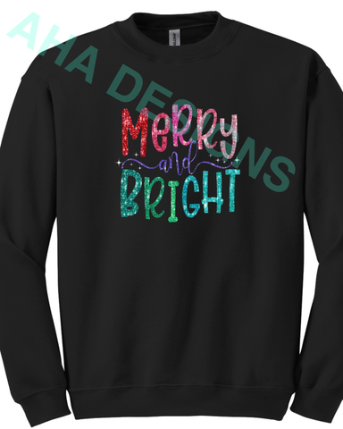 Monroe Primary Merry & Bright Crewneck Sweatshirt - Ordering Ends 11/25 Unisex Small / Black