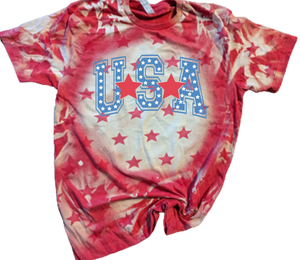 Denim or Red Bleached USA Star Code Five T-shirt