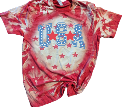 Denim or Red Bleached USA Star Code Five T-shirt