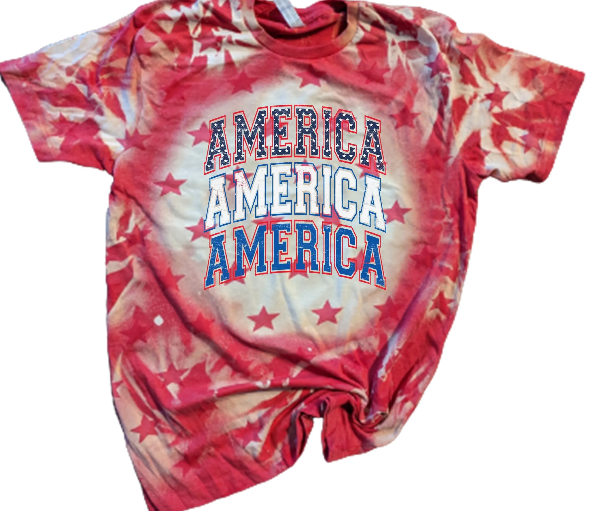 Denim or Red Bleached America Star Code Five T-shirt