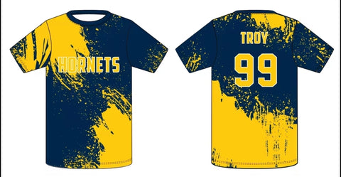 2025 Fully Sublimated Gold/Navy Splatter TEE