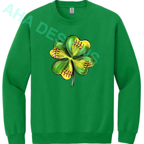 Softball Shamrock Crewneck Sweatshirt