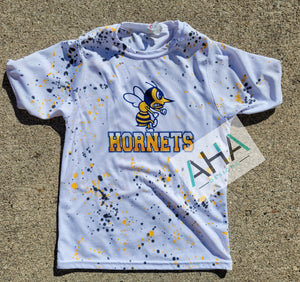 KIDS Splatter Navy & Gold Tee