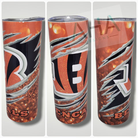 Bengals Faux Glitter 20oz Tumbler