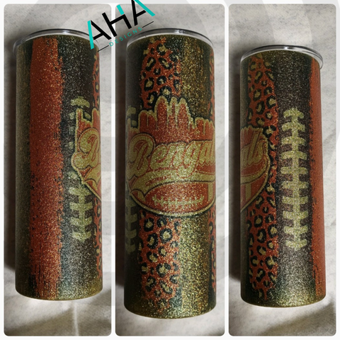 BENGALS football gold glitter 20oz Tumbler