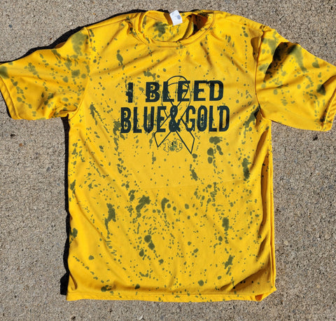 RTS 'I BLEED BLUE & GOLD' splatter athletic tee