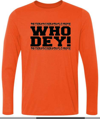 Wincinnati WHO DEY! Long Sleeve Orange Tee