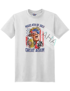 'Make 4th of  July Great Again!' Trump white t-shirt