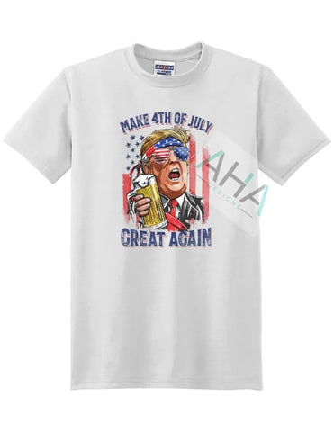'Make 4th of  July Great Again!' Trump white t-shirt