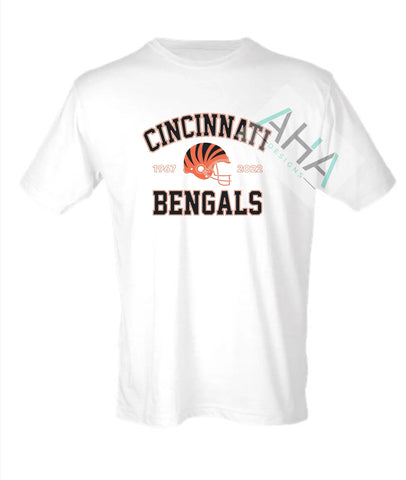 Cincinnati Bengals Helmet White Tee