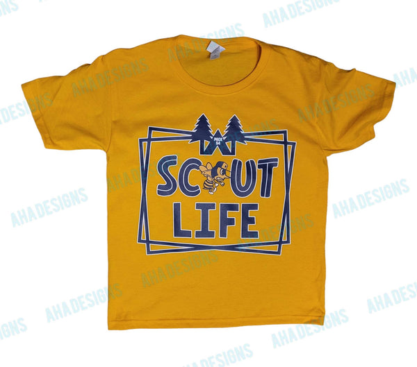 Pack 54 Cub Scouts "Scout Life" Gold Tee