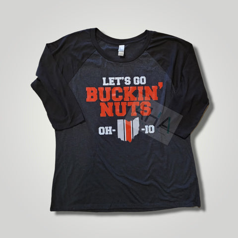 Let's Go Buckin' Nuts 3/4 Raglan Tee