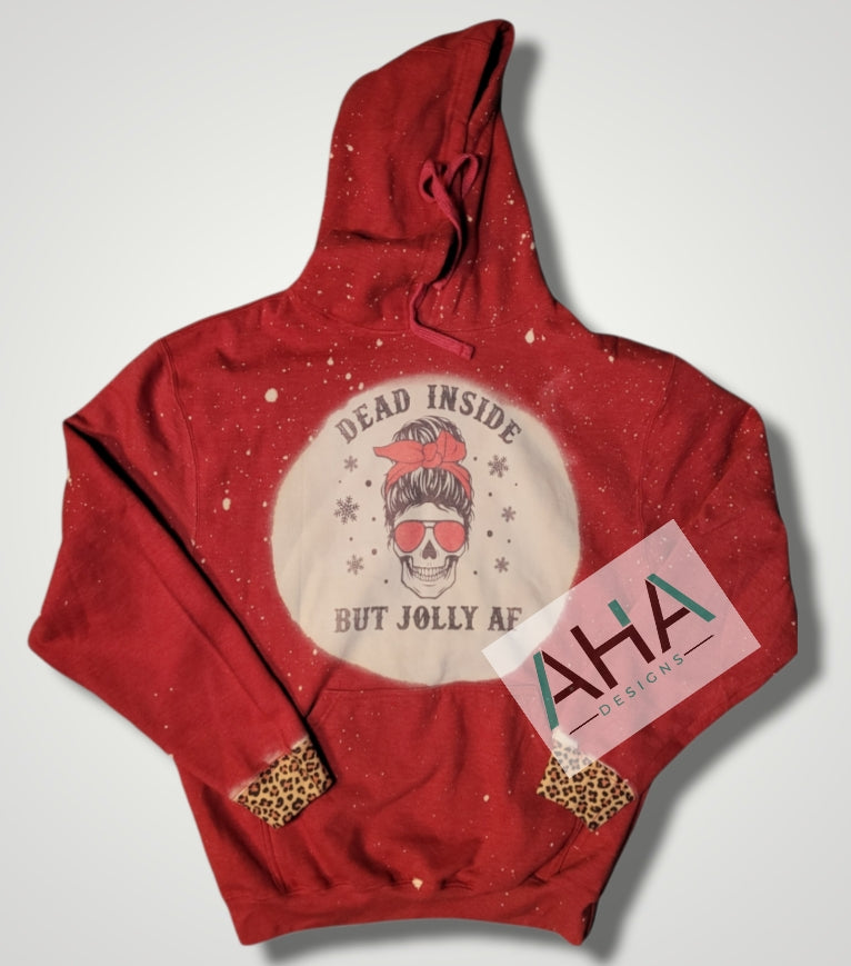 Bleached 'Dead Inside but Jolly AF' hooded sweatshirt