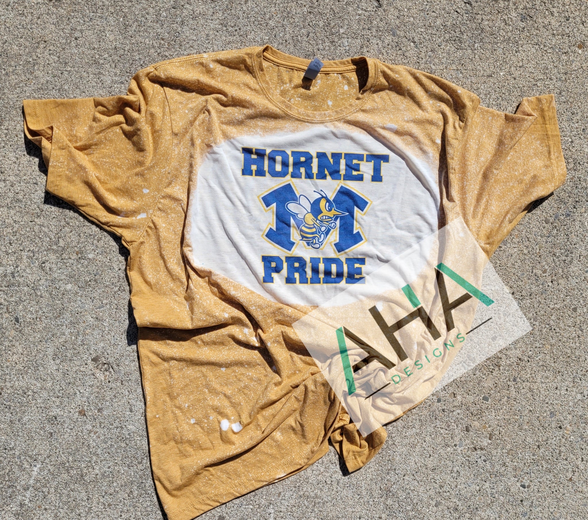 Bleached Antique Gold 'Hornet Pride' tee