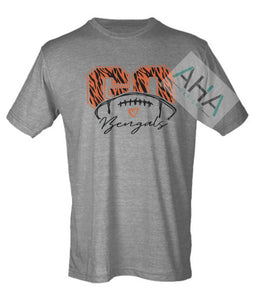 Go Bengals Tiger Stripes  Gray Tee