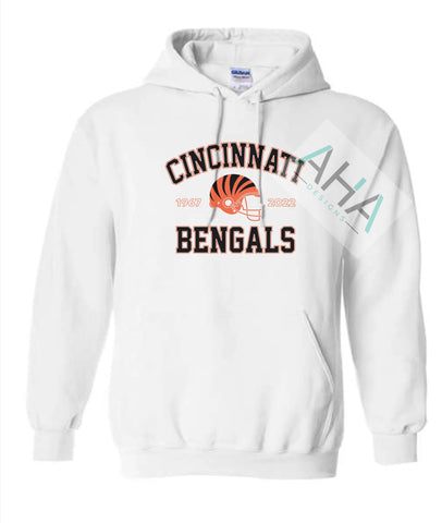 Cincinnati Bengals Helmet White  Hoodie