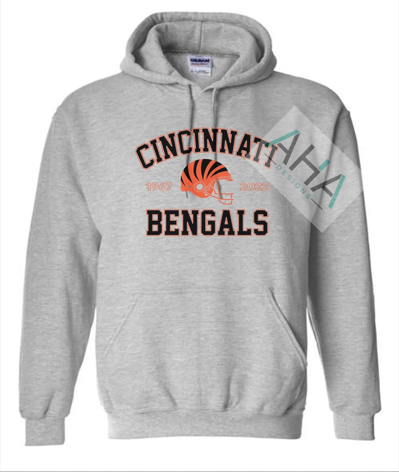 Cincinnati Bengals Helmet Gray Hoodie – AHA Designs LLC