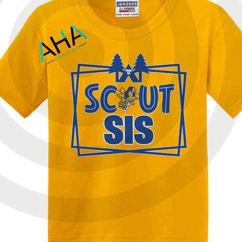 Pack 54 Cub Scouts "Scout Sis" Gold Tee