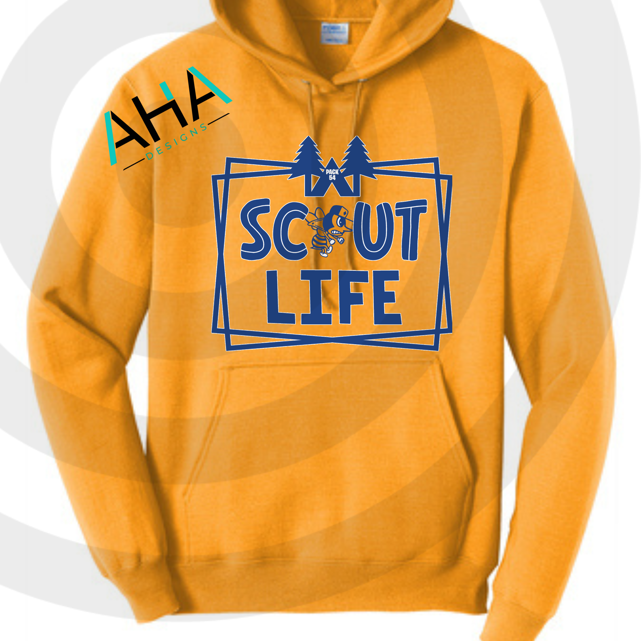 Pack 54 Cub Scouts "Scout Life" Gold Hoodie