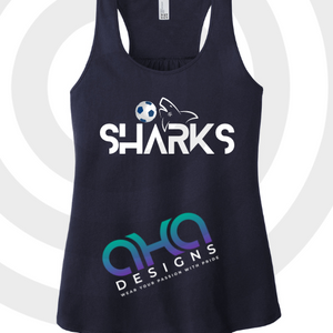 Navy Sharks Soccer Tank