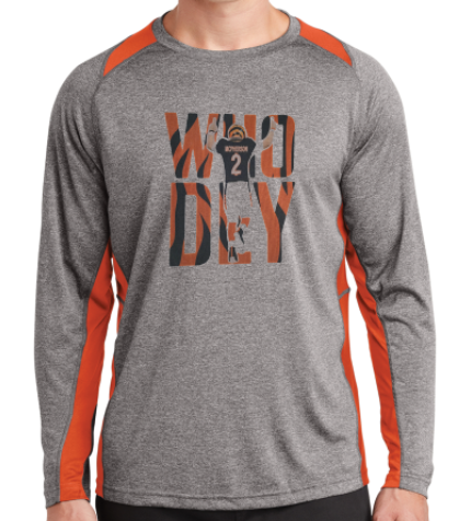 Mac Money McPherson Bengals Long Sleeve Colorblock Tee