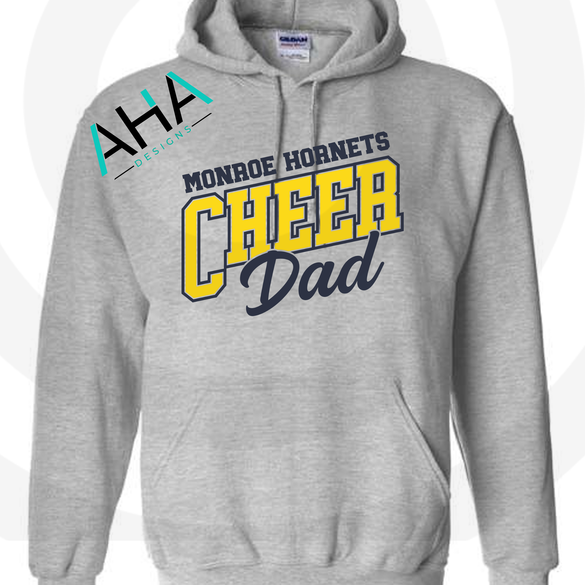 Monroe Hornets Cheer Dad Gray Hoodie