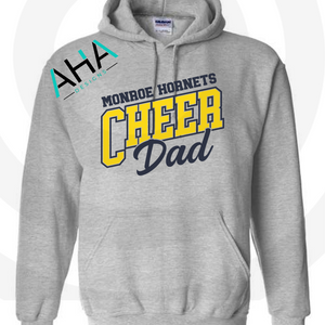 Monroe Hornets Cheer Dad Gray Hoodie