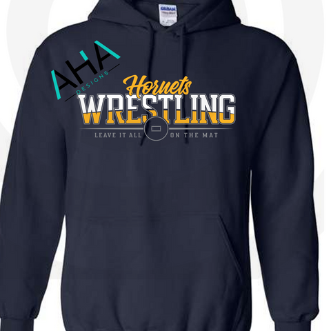 Hornets Wrestling Leave it all Navy Hoodie