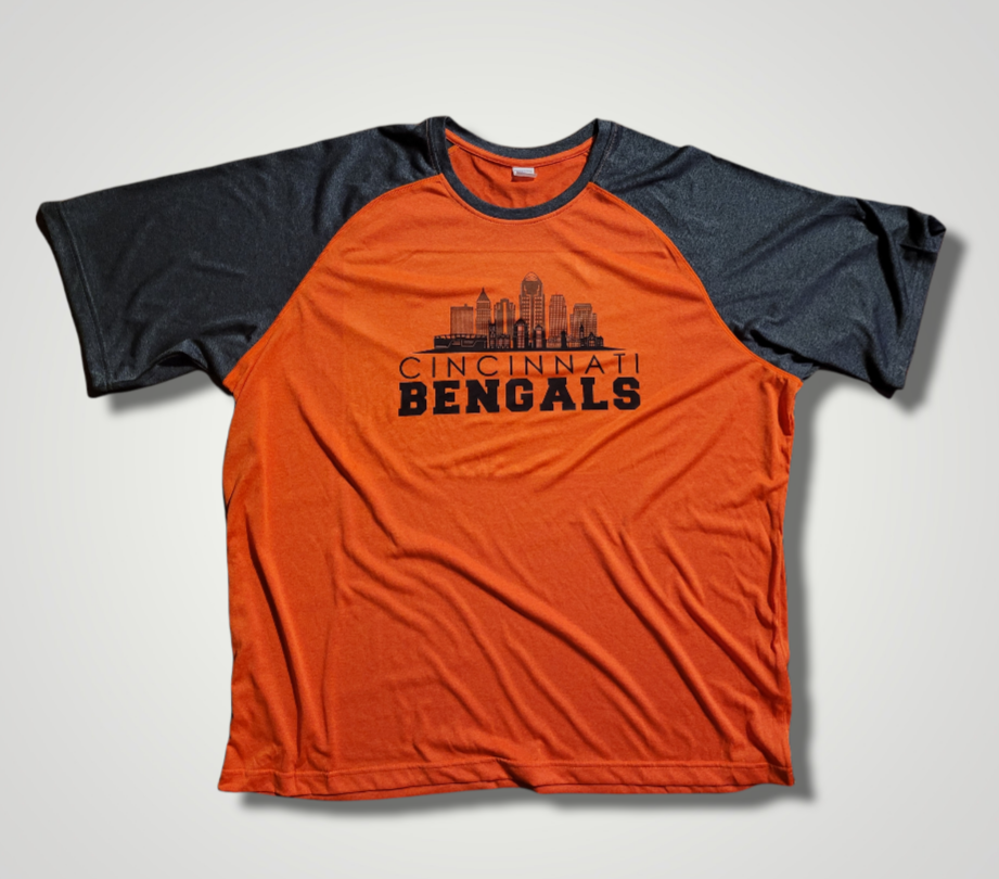 Bengals Skyline Heather on Heather Orange/Gray Tee