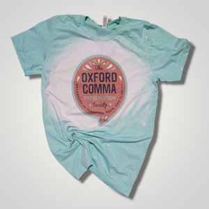 Bleached 'Oxford Comma Preservation  Society' tee