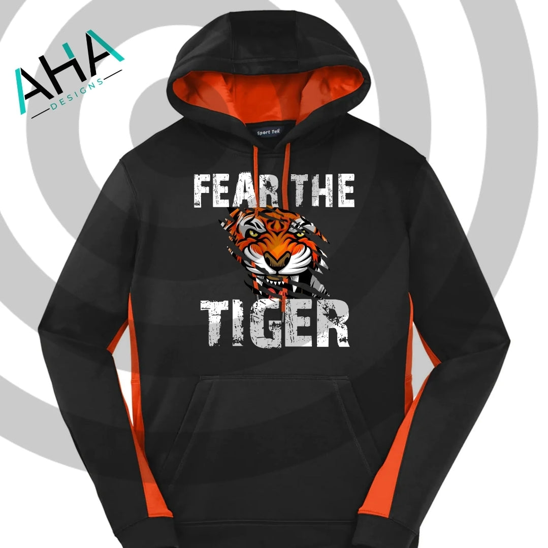 Fear the Tiger Sport-Wick Colorblock Hooded Sweatshirt