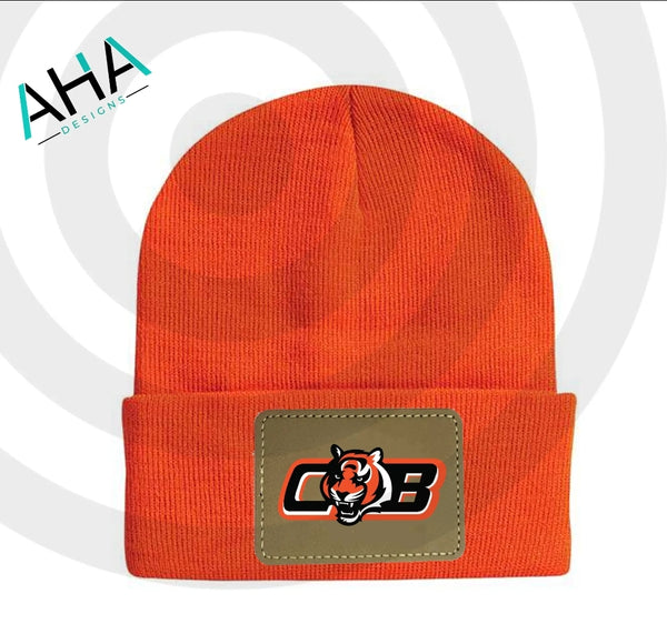 CB Bengals Beanie with Leatherette Patch