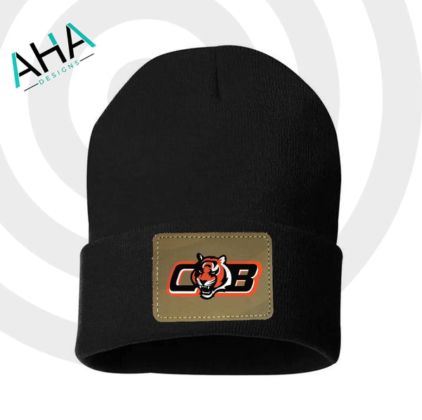 CB Bengals Beanie with Leatherette Patch