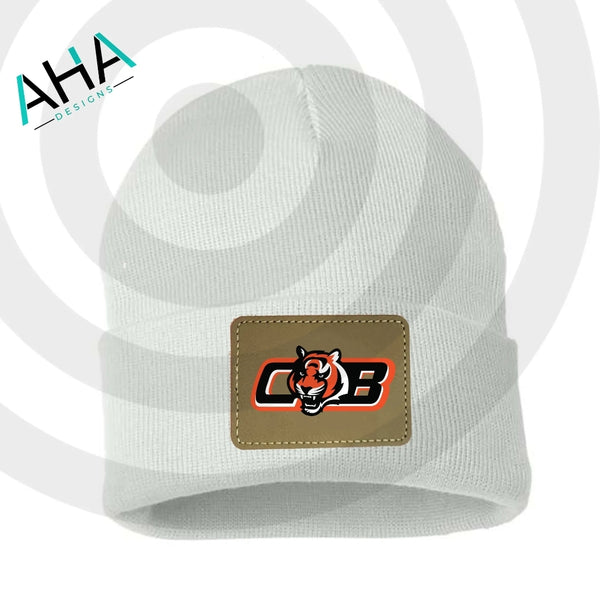 CB Bengals Beanie with Leatherette Patch