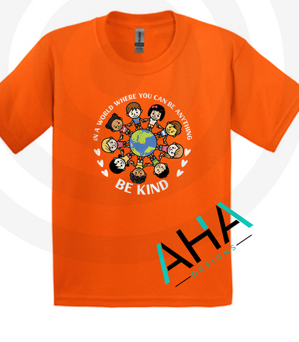 Be Kind Circle Orange Tee [Unity Day Bullying Awareness]