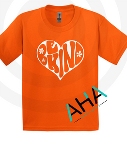 Be Kind White Heart Orange Tee [Unity Day Bullying Awareness]