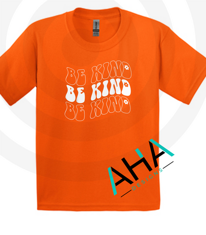 Wavy Be Kind  Orange Tee [Unity Day Bullying Awareness]