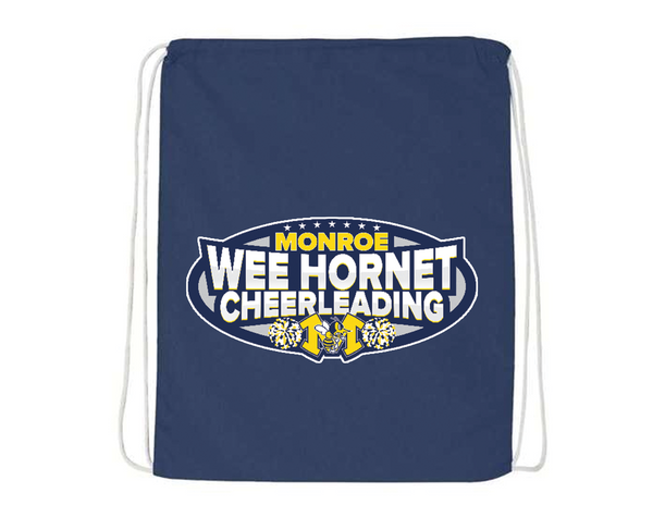 WEE HORNET CHEER Navy Drawstring Bag