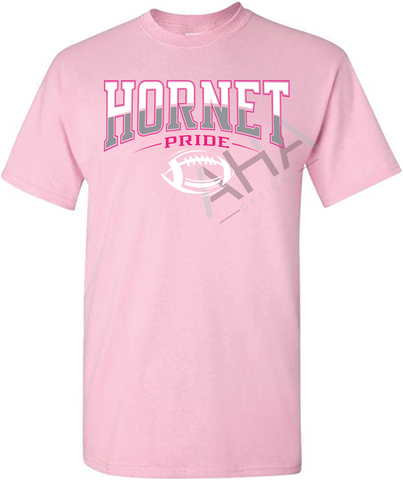 Pink Hornet Pride with Football Light Pink Tee