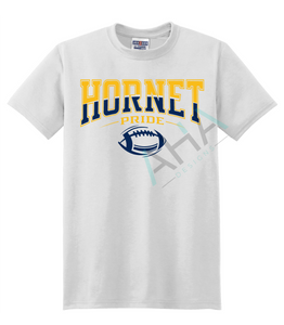 Hornet Pride with Football White Tee