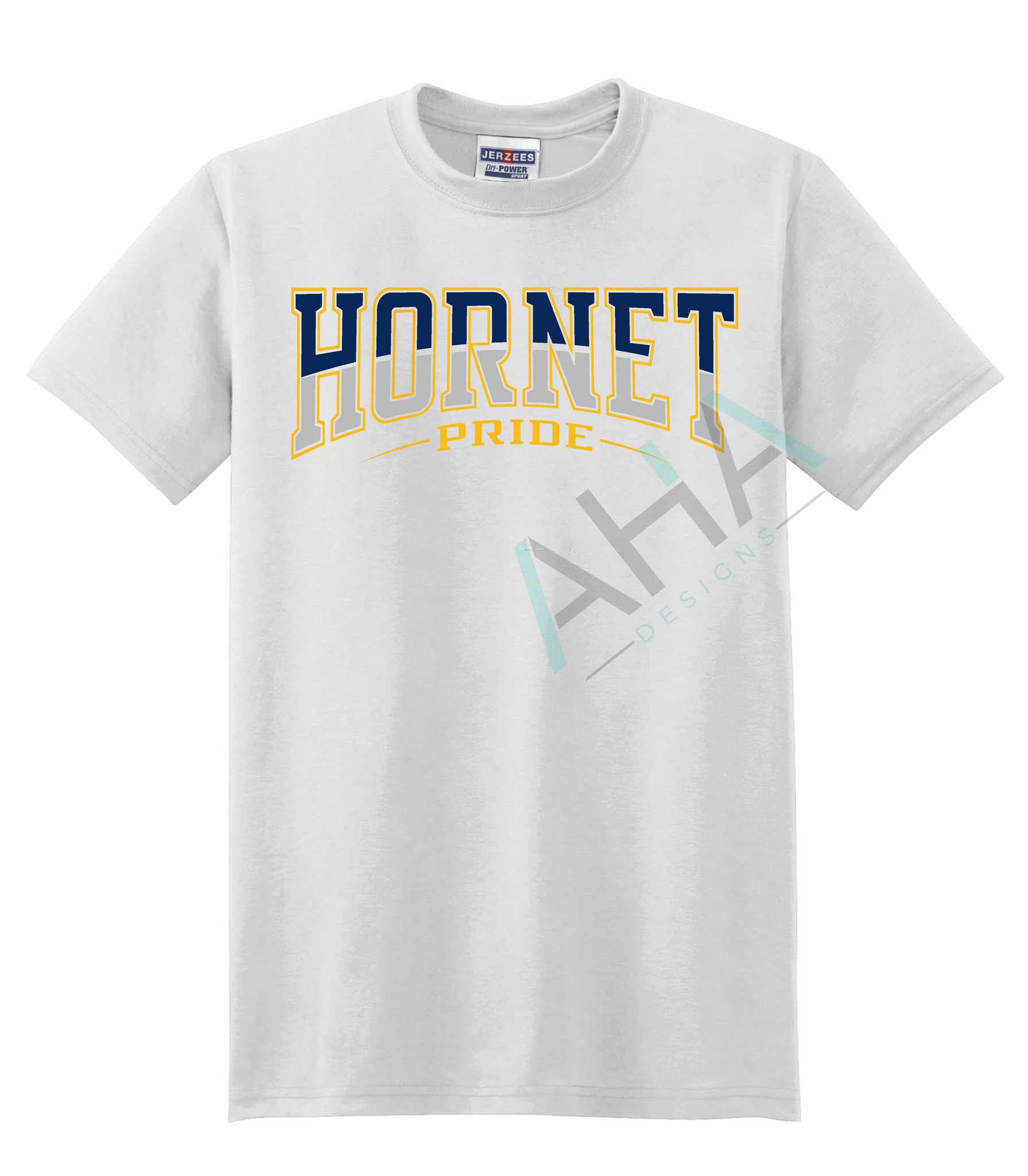 Hornet Pride White Tee with gray
