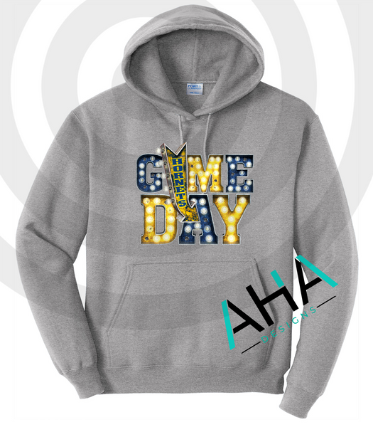 BLUE & GOLD DAY [PRE-ORDER] Hornets Game Day Lights  Hoodie (Navy/Gray/White/Gold)