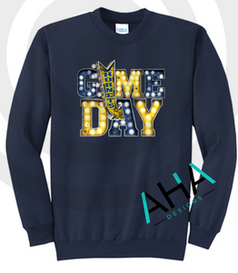 Hornets Game Day Lights  Crew Sweatshirt (Navy/Gray/White)