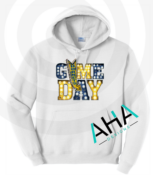 BLUE & GOLD DAY [PRE-ORDER] Hornets Game Day Lights  Hoodie (Navy/Gray/White/Gold)