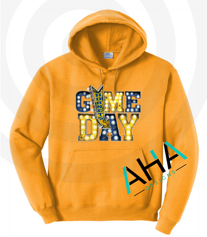BLUE & GOLD DAY [PRE-ORDER] Hornets Game Day Lights  Hoodie (Navy/Gray/White/Gold)