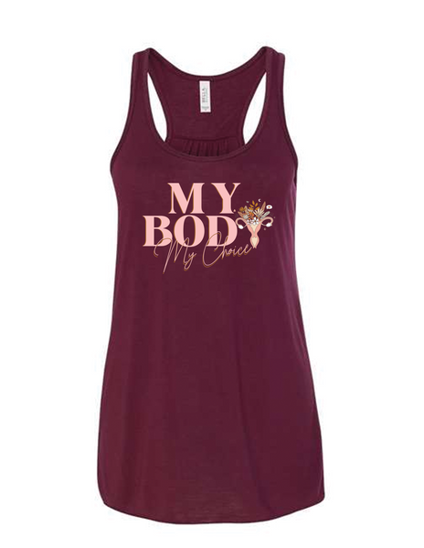 My Body My Choice Flowy Racerbank Tank