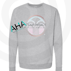 Team Impact Fast Track Unisex Heather Gray Crew Sweatshirt