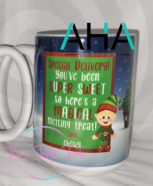 Personalized Elf Mug with or without hot chocolate bomb