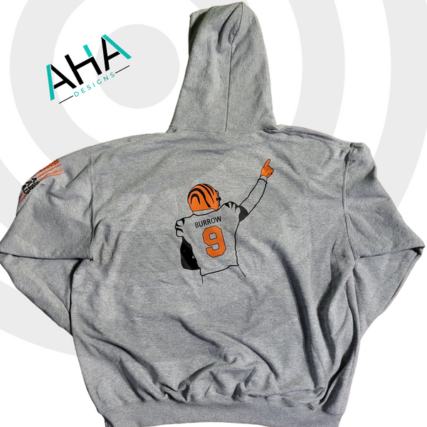 Bengals Skyline with Sleeve Flag and Player Back Hooded Sweatshirt