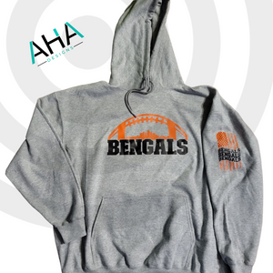 Bengals Skyline with Sleeve Flag and Player Back Hooded Sweatshirt
